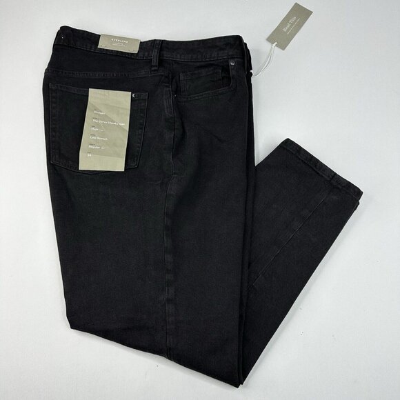 Everlane Women's NWT Black The Curvy Cheeky Hi-Rise Minimalist Jean W34/L28 - Picture 2 of 14